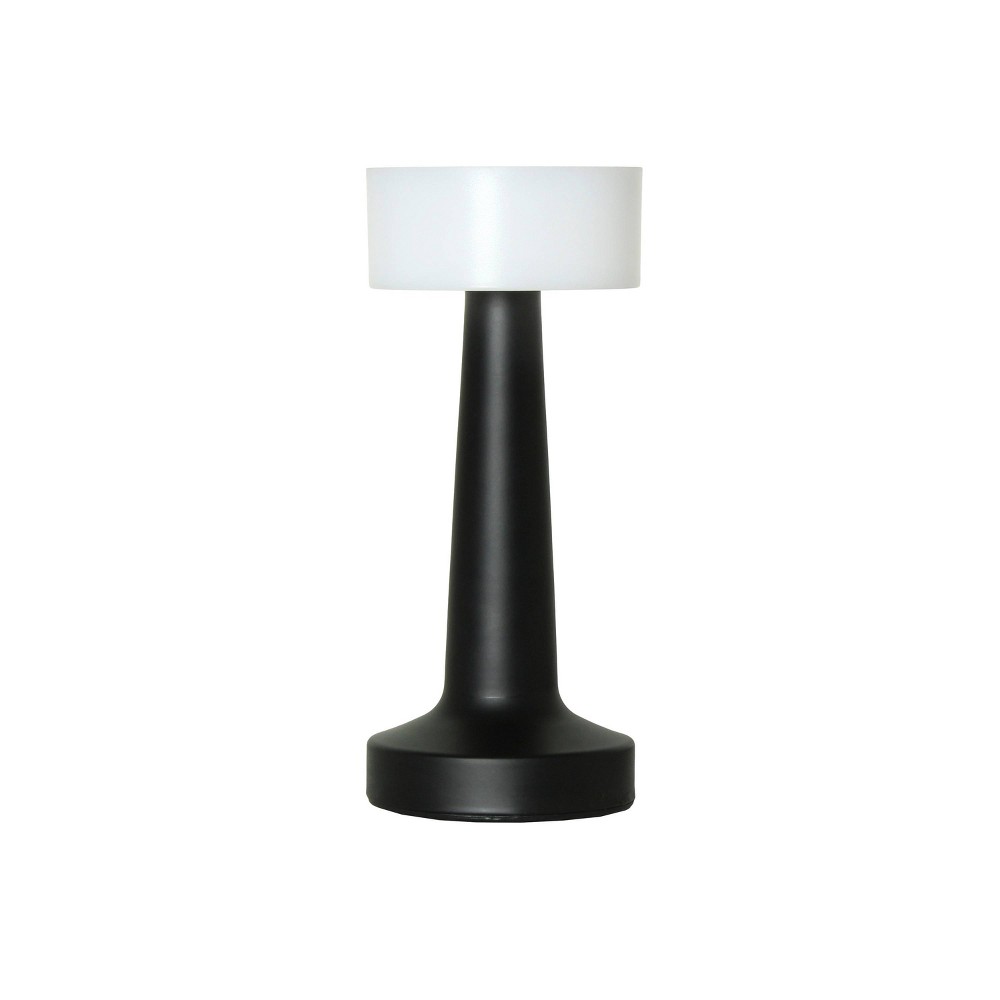 Simple Designs 8.5" Mushroom Magic Dimming and Rechargeable Cordless 4-Way Touch Sensor Saucer Desk Lamp Black