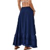 Women's Western Boho Skirt - Lace Ruffle Asymmetrical Hem Cowgirl Style Dark Blue - 2 of 4
