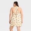 Women's Knotted Y-Neck Linen Mini A-Line Dress - Wild Fable™ - 2 of 3