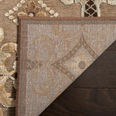 Handmade Brown Wool and Viscose Geometric Area Rug, 3'3" x 5'3"
