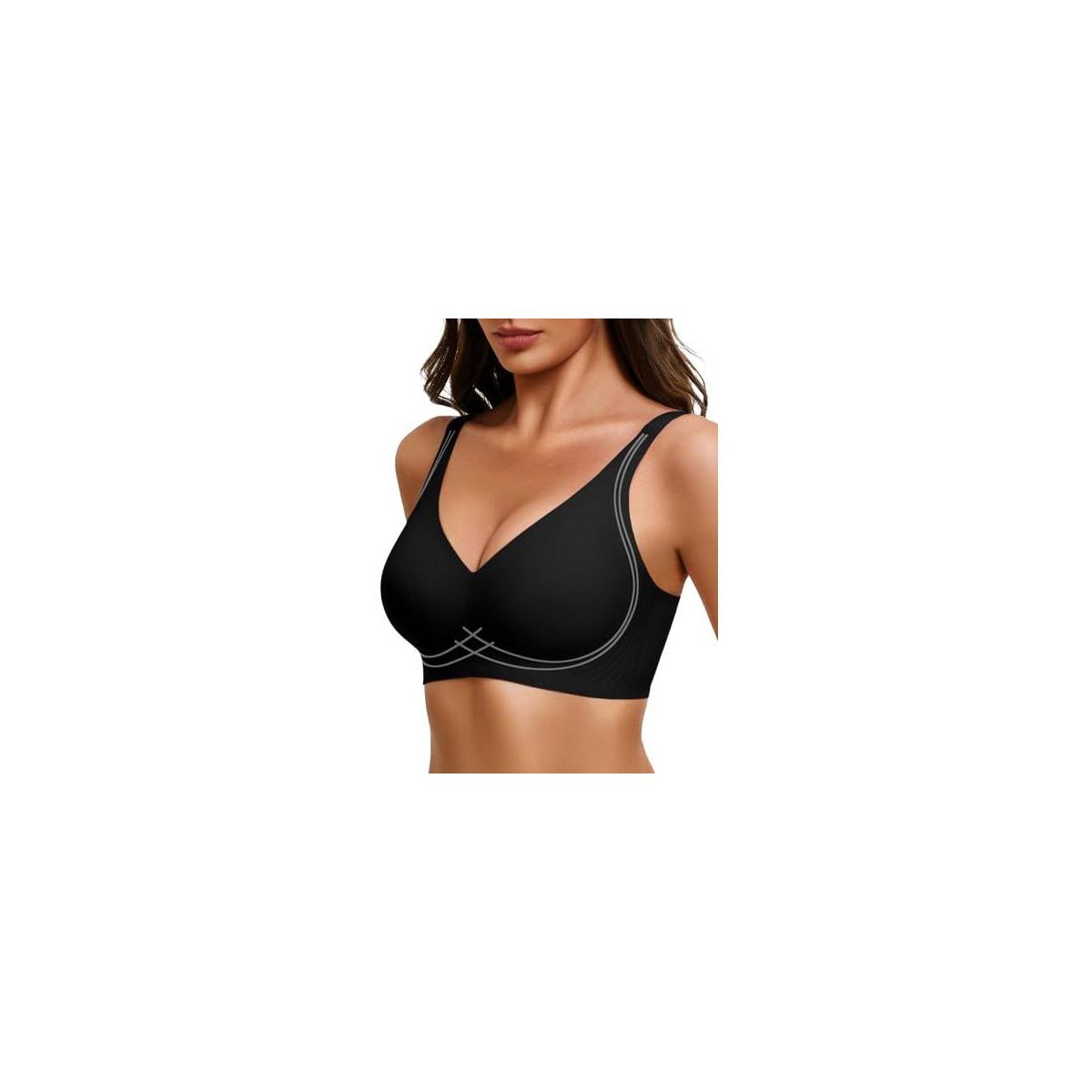 Avidlove Womens Wireless Jelly Bra Push Up Plunge Seamless Bras Full Coverage Deep V Comfy Bralette Supportive Wirefree Sleep Bras