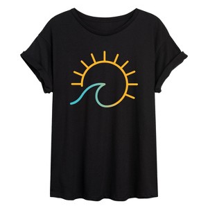 Women's - Instant Message - Wave Into Sun Oversized Graphic T-Shirt - 1 of 4