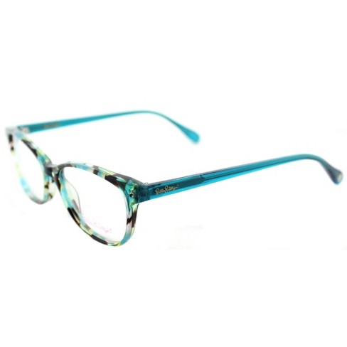 Lilly Pulitzer AQ Womens Cat-Eye Eyeglasses Aqua Tortoise 51mm