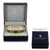 Metallo Mens Stainless Steel Black Rubber & Carbon Fiber Bracelet - Gold Plated - Gold - 8.5 Inch - 2 of 4
