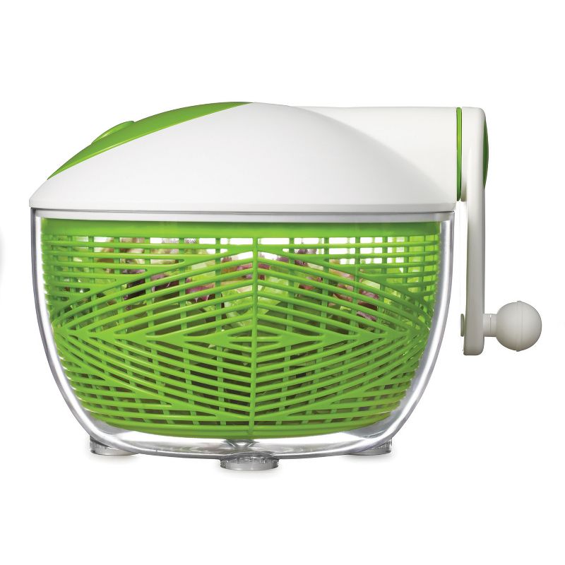 Starfrit 5-Qt. Salad Spinner, Green and White, 3 of 7