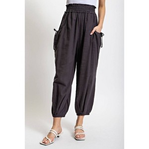 Women's Ramona Cotton Pants With Side Pockets - GiGiO - 1 of 4