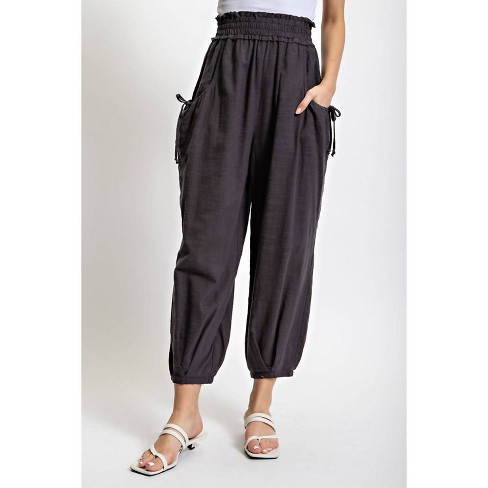 Women's Ramona Cotton Pants With Side Pockets - GiGiO - image 1 of 4