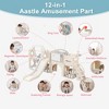 NAYSAYE Toddler Playset Indoor Outdoor Swing Slide Climber Basketball Hoop Ball for Home Playground, Beige and Gray, 102"*64"*39" - 2 of 4