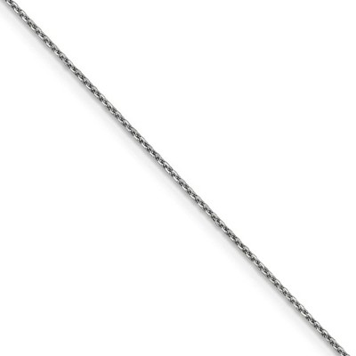Black Bow Jewelry 0.95mm, 14k White Gold, Diamond Cut Cable Chain Necklace