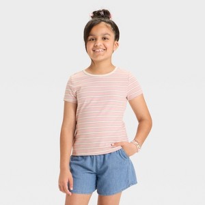 Girls' Short Sleeve Fitted T-Shirt - Cat & Jack™ - 1 of 3