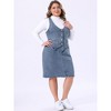 Women's Plus Size Two Piece Sets Retro Button-Up Jean Denim Vests and Elastic Waist Pencil Jeans Skirts - Agnes Orinda - 2 of 4