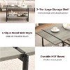 Coffee Table, 41'' Large Gray Wood Coffee Table with Storage Shelf - 4 of 4