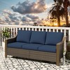 UPTION Premium Outdoor Patio Rattan Three-person Sofa - 3 of 4