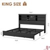 Full Size/Queen Size/King Size Bed Frame with Bookcase Headboard, Tall Wooden Bed Headboard Frame with Type-c & USB Charging Station - 3 of 4