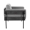 CAVINAS Polyester Accent Chair with Mid-Height Back and Wood Panel,Comfy Upholstered Living Room Chairs,Reading Chairs for Living Room - 3 of 4