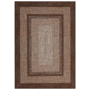 Washable Modern Braided Printed Rug Non Slip Low Pile Rug Soft Contemporary Throw Floor Cover Foldable Indoor Carpet for Living Room Bedroom Playroom - 1 of 4