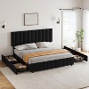 Bed Frame with 4 Storage Drawers, Adjustable Height Headboard, No Box Spring Needed - 2 of 4