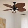 YIYIBYUS 52In Modern Ceiling Fan with 5 Brown Tropical Palm Leaf Shaped Blades - 2 of 4