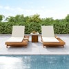 VisioGear Chaise Lounge Chairs, Pool Chairs Lounges with Space On One Side, Beach Recliners with Adjustable Backrest, Cream, 79"*37.75"*34" - 2 of 4