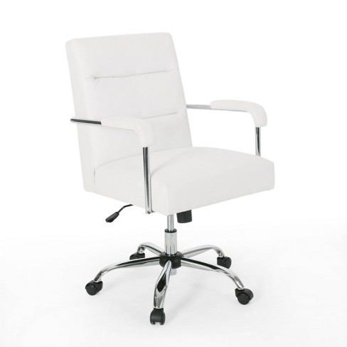 Gehring Modern Channel Stitched Swivel Office Lift Chair White