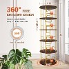 ORRD 5-Tier 360° Rotating Bookshelf, Wood & Metal Stackable Swivel Bookcase Tower, Space-Saving Gold - 4 of 4