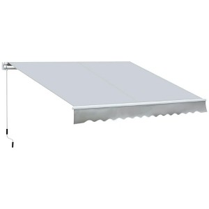 Resenkos Patio Awning, Outdoor Sun Shade Shelter Cover Awnings,12' x 8' Retractable Awning Patio Awnings Sun Shade Shelter with Manual Crank - 1 of 4
