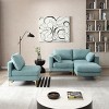 VASIP  Modern L-Shaped Sectional Sofa - Turquoise Upholstered Fabric, Plush Leisure Design for Minimalist Living Room - 2 of 4