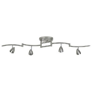 Pro Track Axel 4-Head LED Ceiling Track Light Fixture Kit Swing Arm Spot Light Silver Brushed Nickel Finish Metal Modern Kitchen Bathroom 49" Wide - 1 of 4