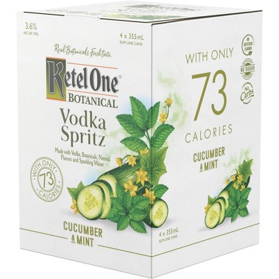 Ketel One Botanical Cucumber Mint Vodka Spritz 4pk 355ml Cans Target