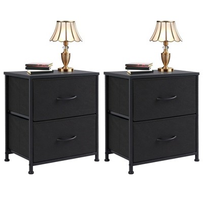 FURNIinspire Vanity Tables Versatile 2 Pack Dresser Chest of Drawers, for Efficient Storage in Bedrooms and Living Areas, Black, 17.7"*11.8"*20"