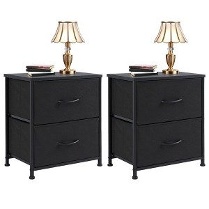 FURNIinspire Vanity Tables Versatile 2 Pack Dresser Chest of Drawers, for Efficient Storage in Bedrooms and Living Areas, Black, 17.7"*11.8"*20" - 1 of 4