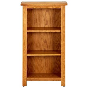 vidaXL Bookcase, Freestanding, 3-Shelf, Brown, Solid Oak Wood and MDF, Farmhouse-Style, Rustic Charm, 17.7"x8.9"x32.3" - 1 of 4