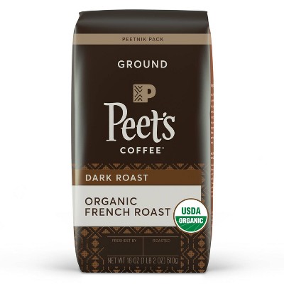 Peet's Organic French Dark Roast Ground Coffee - 18oz