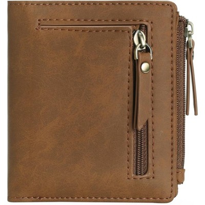 FATMOON Bifold Wallets -RFID Blocking Wallets for Men & Women PU Leather Bifold Credit Card Holder with 2 Zipper Coin Pockets,for Everyday Use