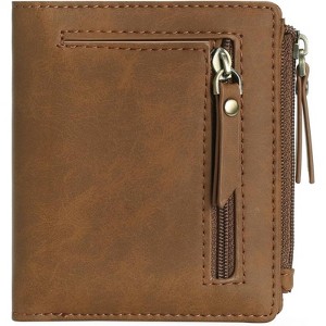 FATMOON Bifold Wallets -RFID Blocking Wallets for Men & Women PU Leather Bifold Credit Card Holder with 2 Zipper Coin Pockets,for Everyday Use - 1 of 4