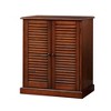 Vynxaria Modern Transitional Shoe Cabinet - Oak Finish, Louver Design Doors, Adjustable Shelves - 3 of 4