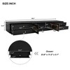 Luxurious TV Stand with Fluted Glass Doors, Elegant Media Console for TVs Up to 95'', Tempered Glass Shelf Cabinet with Storage - 3 of 4