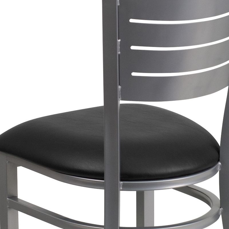 Flash Furniture Silver Slat Back Metal Restaurant Chair, 6 of 12
