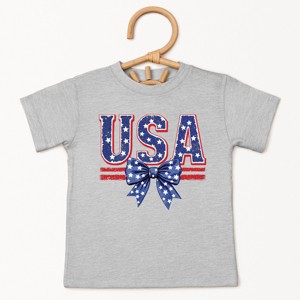 The Juniper Shop Coquette USA Bow Toddler Short Sleeve Tee - 1 of 4