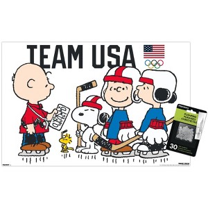 Trends International Team USA x Peanuts – Olympic Hockey Team Unframed Wall Poster Prints - 1 of 4