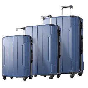 Luggage Sets, 3pcs ABS Hardside Light Suitcase, Expandable Suitcase w/Spinner Wheels Collision-Protection Angle TSA Lock Carry On 20"+24''+28" - 1 of 4