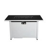 43" Rectangular Steel Outdoor Fire Pit Table with Smoked Glass Top and Lid - 2 of 4