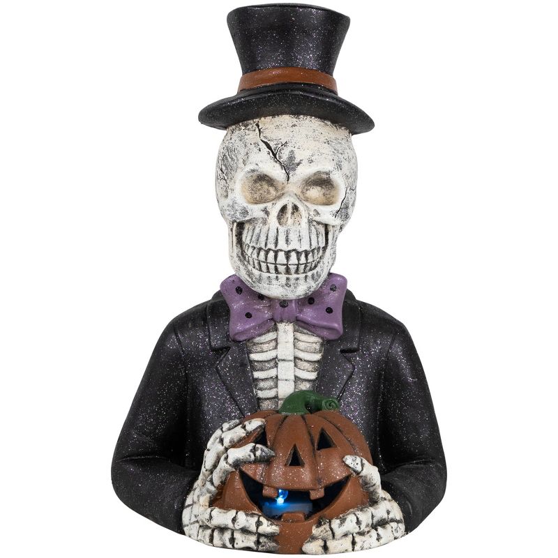 Northlight 23.5" LED Lighted Skeleton with Jack-O-Lantern Halloween Decoration, 1 of 11