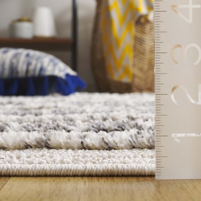 Ivory and Gray Hand-Knotted Round Wool Rug