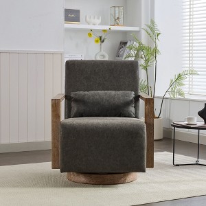 NixBex Modern Swivel Accent Chair with Solid Wood Armrests Comfy Chair Lounge Chair for Bedroom, Living Room, Office - 1 of 4