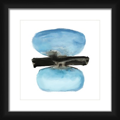 18" x 18" Matted to 2" Blue Lagoon Picture Framed Black - PTM Images