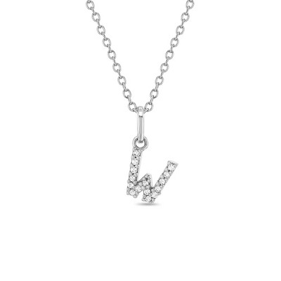 Girls' Cubic Zirconia Letter Sterling Silver Necklace - In Season Jewelry