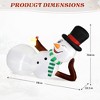 NAYSAYE Inflatable Holiday Decoration Lying Snowman with Drink for Yard Party Outdoor Display, White, 118"*33.5"*70.8" - 4 of 4