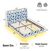 NicBex King/Queen Floating Bed Frame with LED Light and Charging Station,Headboard with Hidden Storage Space,No Box Spring Needed,Blue - 3 of 4