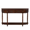 Hostack 52'' Retro Curved Wood Console Table with Open Shelf and 2 Drawers for Living Room and Hallway, Cherry - 2 of 4